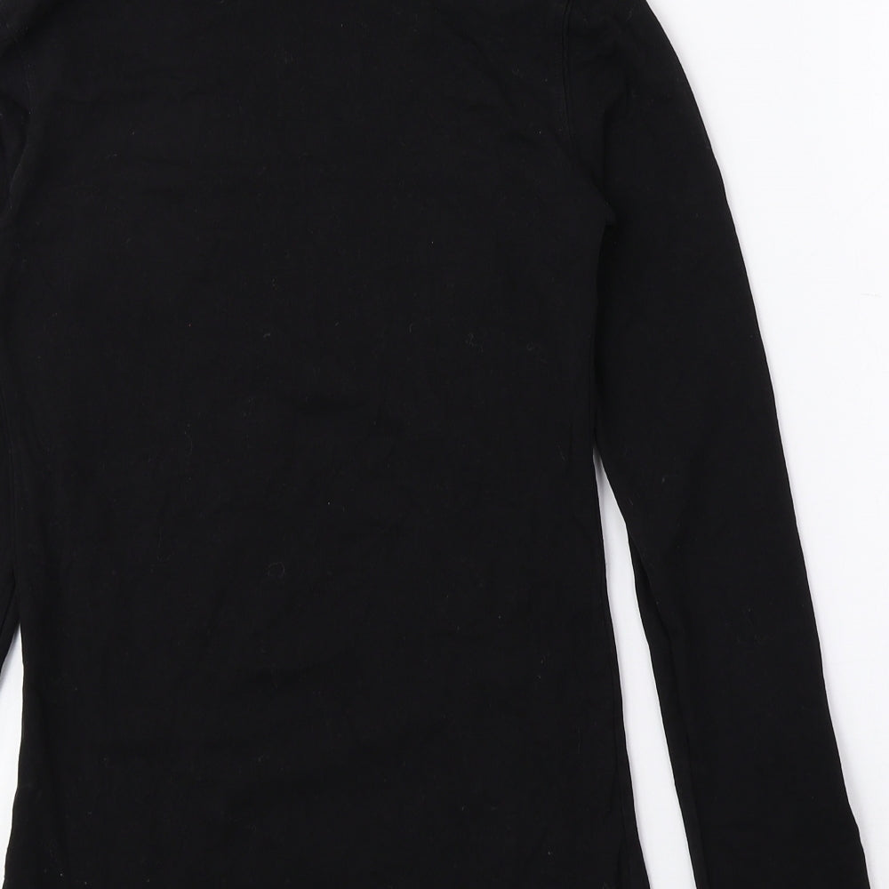 Atmosphere Womens Black Cotton Basic Blouse Size 8 Roll Neck