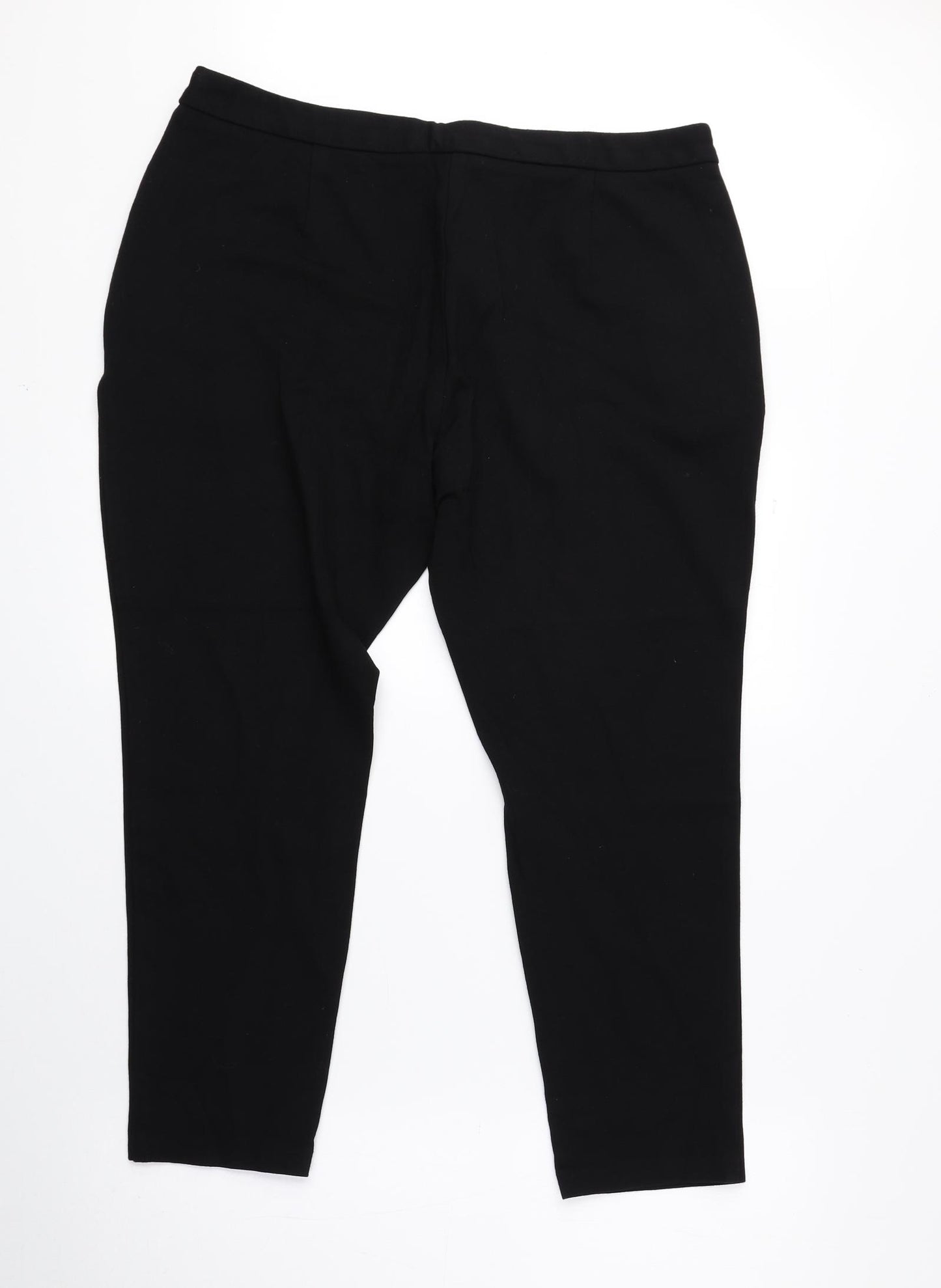 George Womens Black Viscose Trousers Size 18 L24.5 in Regular Zip