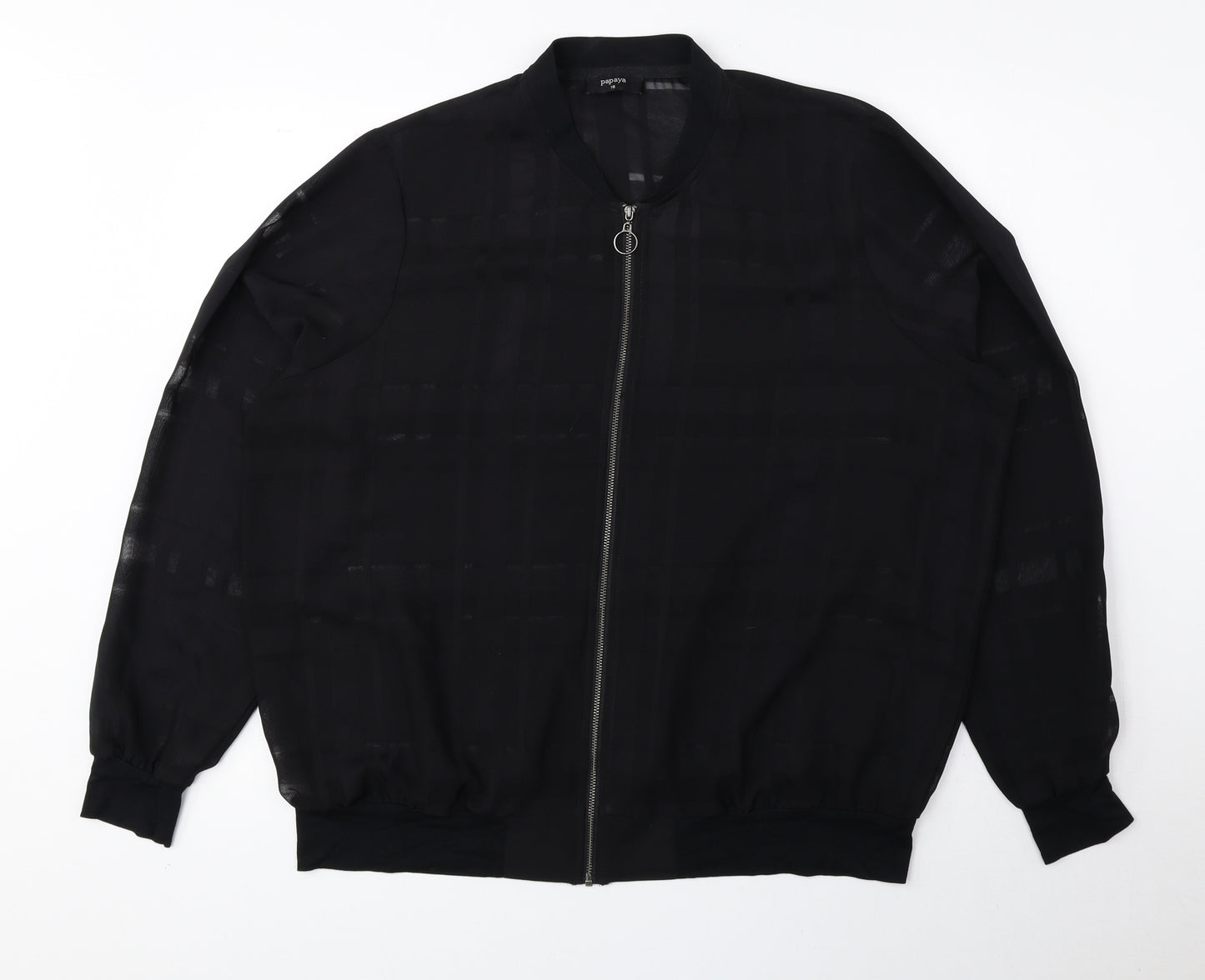 Papaya Womens Black Bomber Jacket Jacket Size 18 Zip