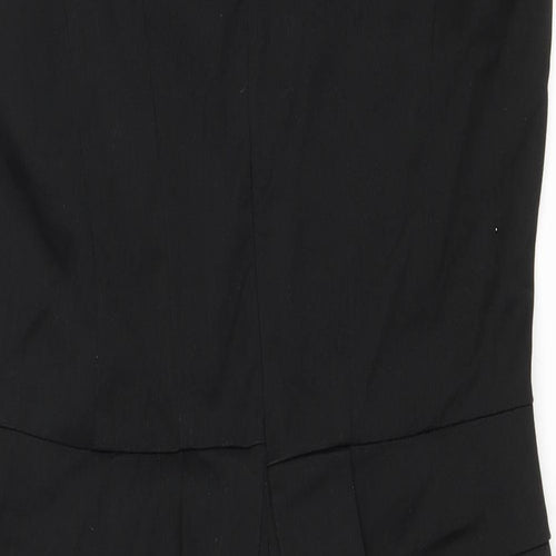 Warehouse Womens Black Polyester Sheath Size 14 Square Neck Zip