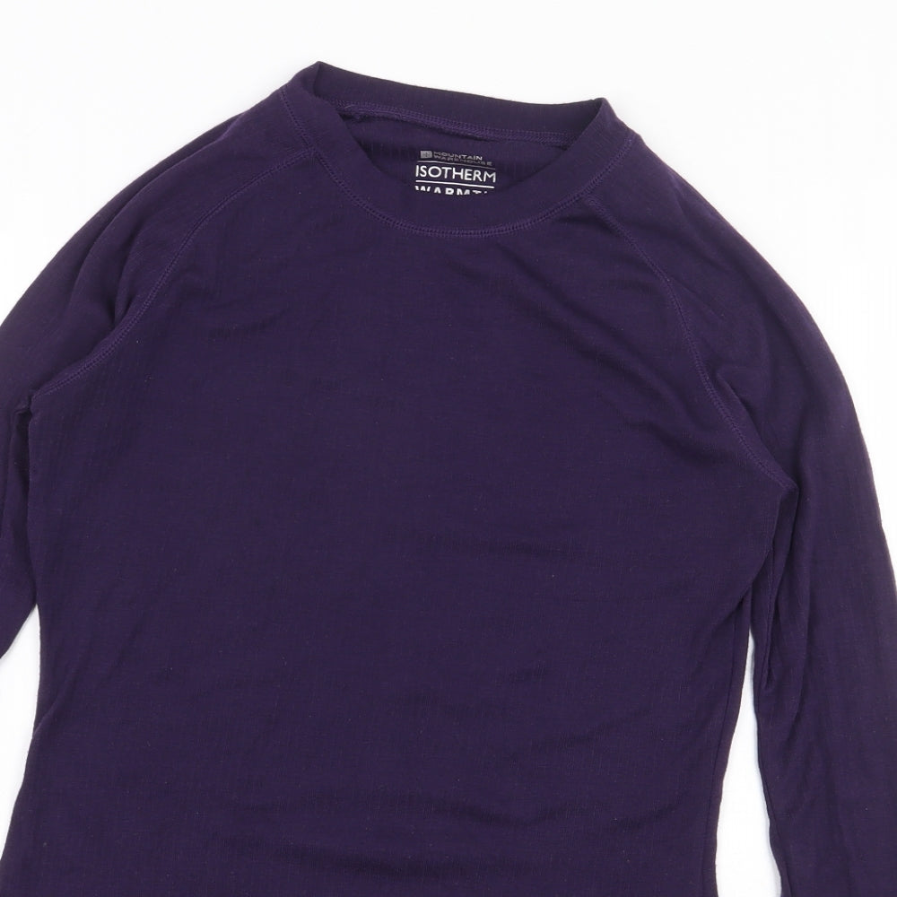 Mountain Warehouse Womens Purple Polyester Basic T-Shirt Size 10 Crew Neck