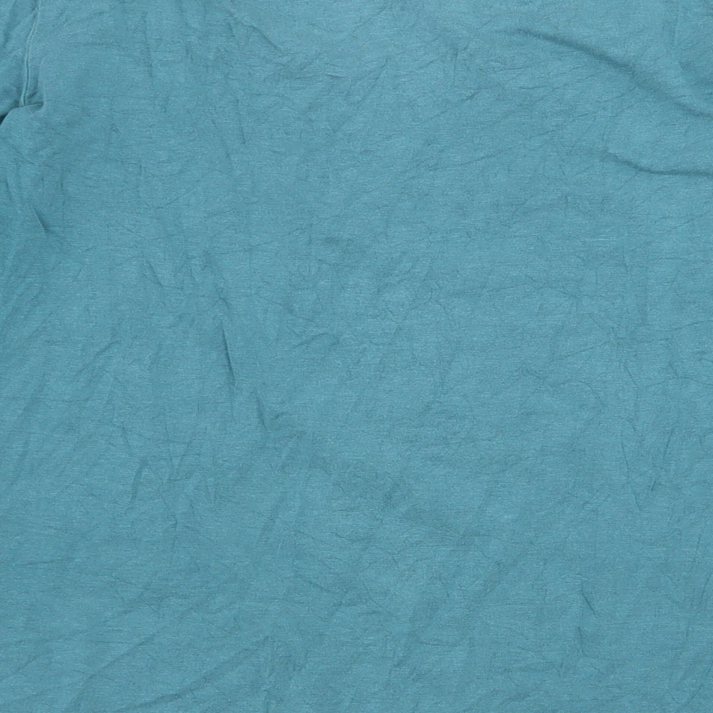 Mistral Womens Green Cotton Basic T-Shirt Size 14 Scoop Neck