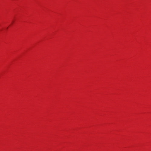 Marks and Spencer Womens Red Viscose Basic Blouse Size 10 Round Neck