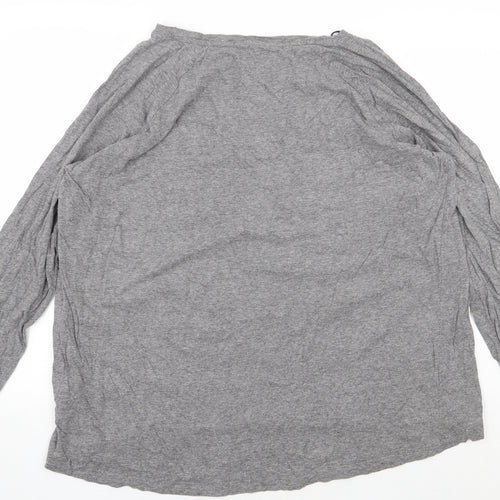 Rainbow Womens Grey Cotton Basic T-Shirt Size XL Round Neck - Love Heart Print