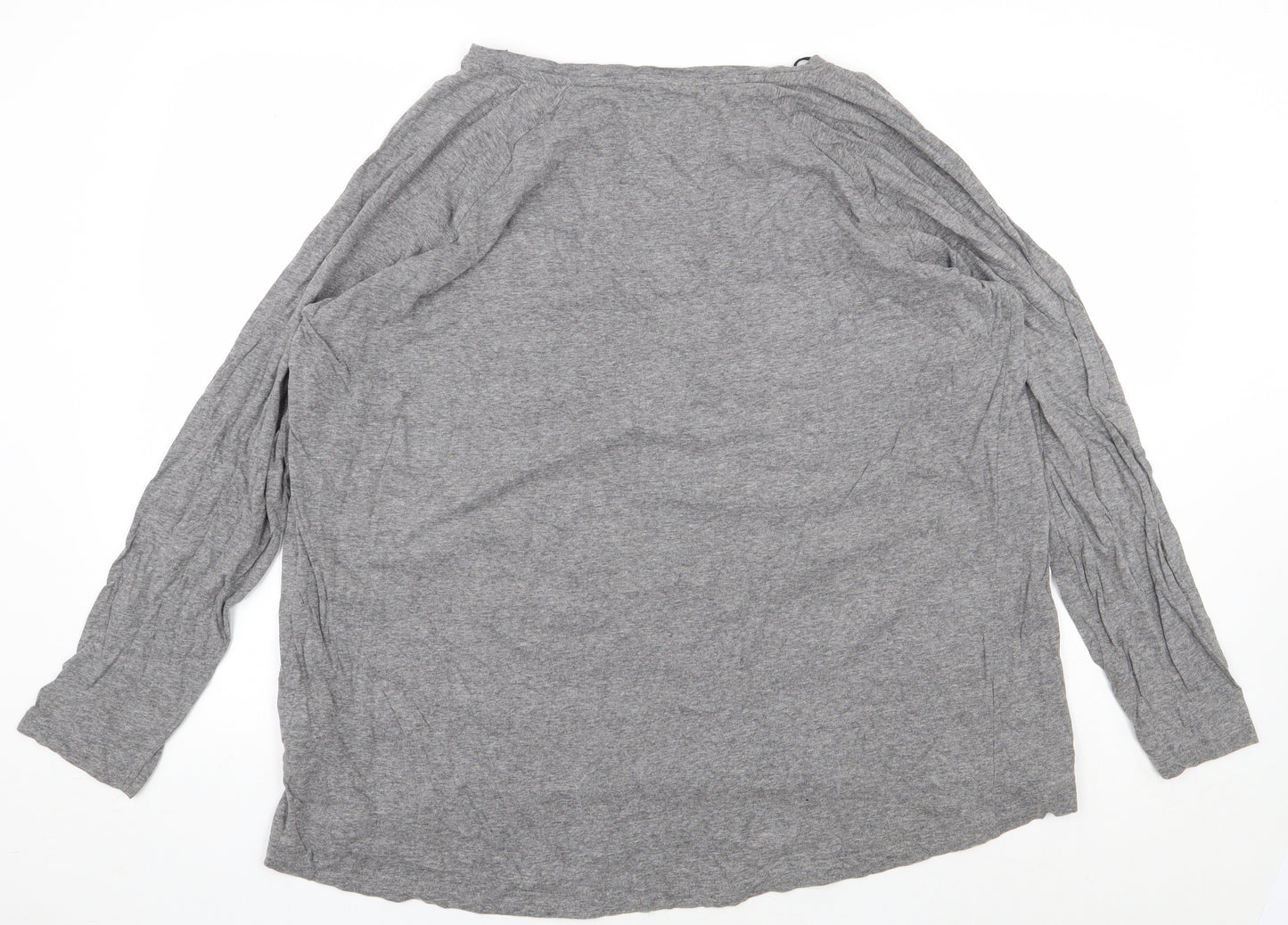 Rainbow Womens Grey Cotton Basic T-Shirt Size XL Round Neck - Love Heart Print