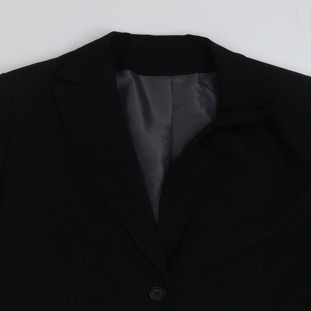 Dorothy Perkins Womens Black Striped Polyester Jacket Blazer Size 16