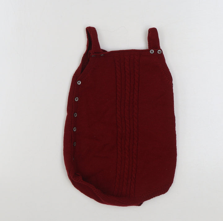 Wedoble Baby Red Acrylic Bodysuit Outfit/Set Size 24 Months Button