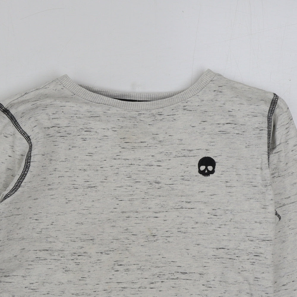 George Boys Grey Cotton Pullover Sweatshirt Size 8-9 Years Pullover - Skull