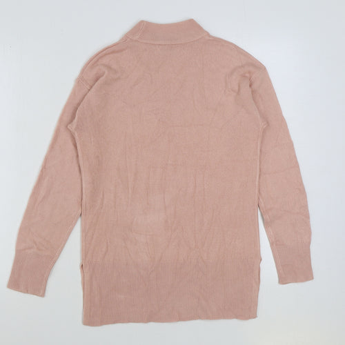Matalan Womens Pink Mock Neck Acrylic Pullover Jumper Size 8