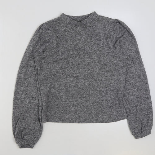 New Look Womens Grey Polyester Pullover Sweatshirt Size M Pullover