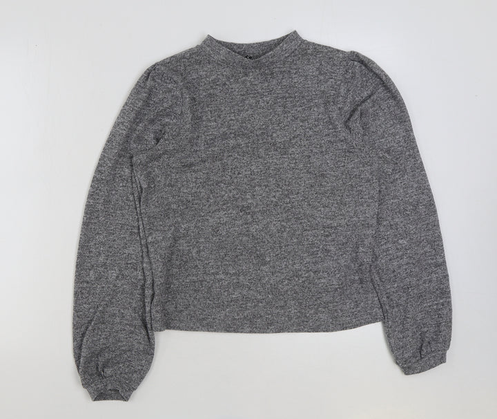 New Look Womens Grey Polyester Pullover Sweatshirt Size M Pullover