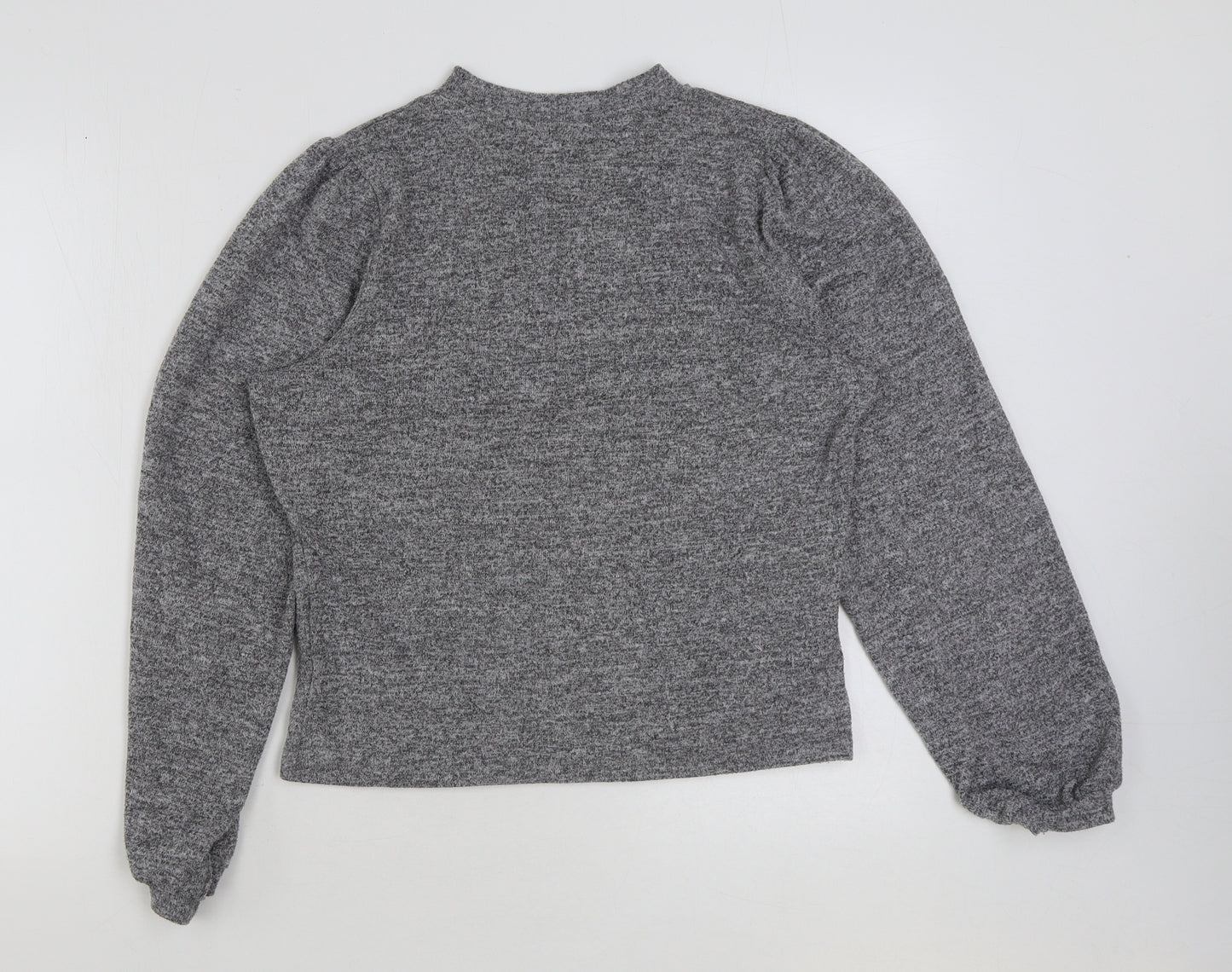 New Look Womens Grey Polyester Pullover Sweatshirt Size M Pullover