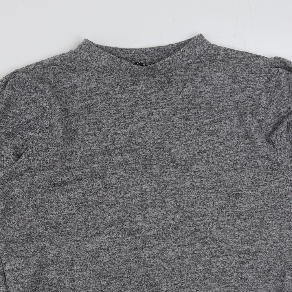 New Look Womens Grey Polyester Pullover Sweatshirt Size M Pullover