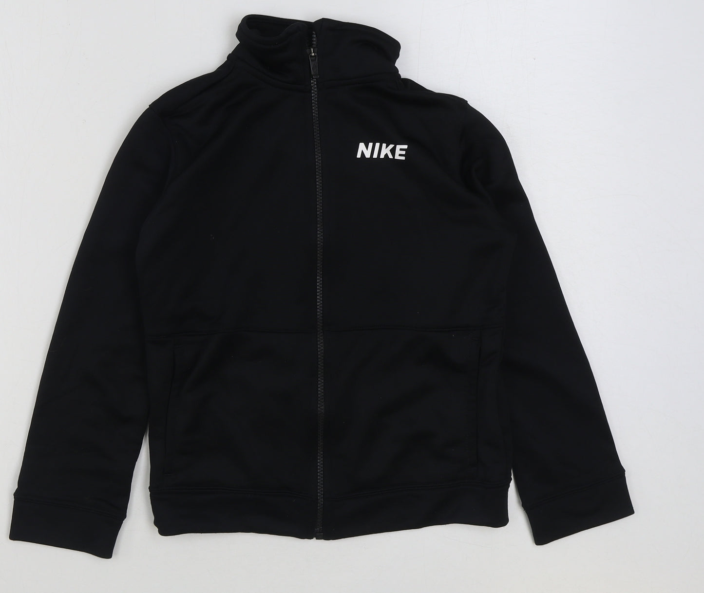 Nike Boys Black Polyester Full Zip Sweatshirt Size 8-9 Years Zip