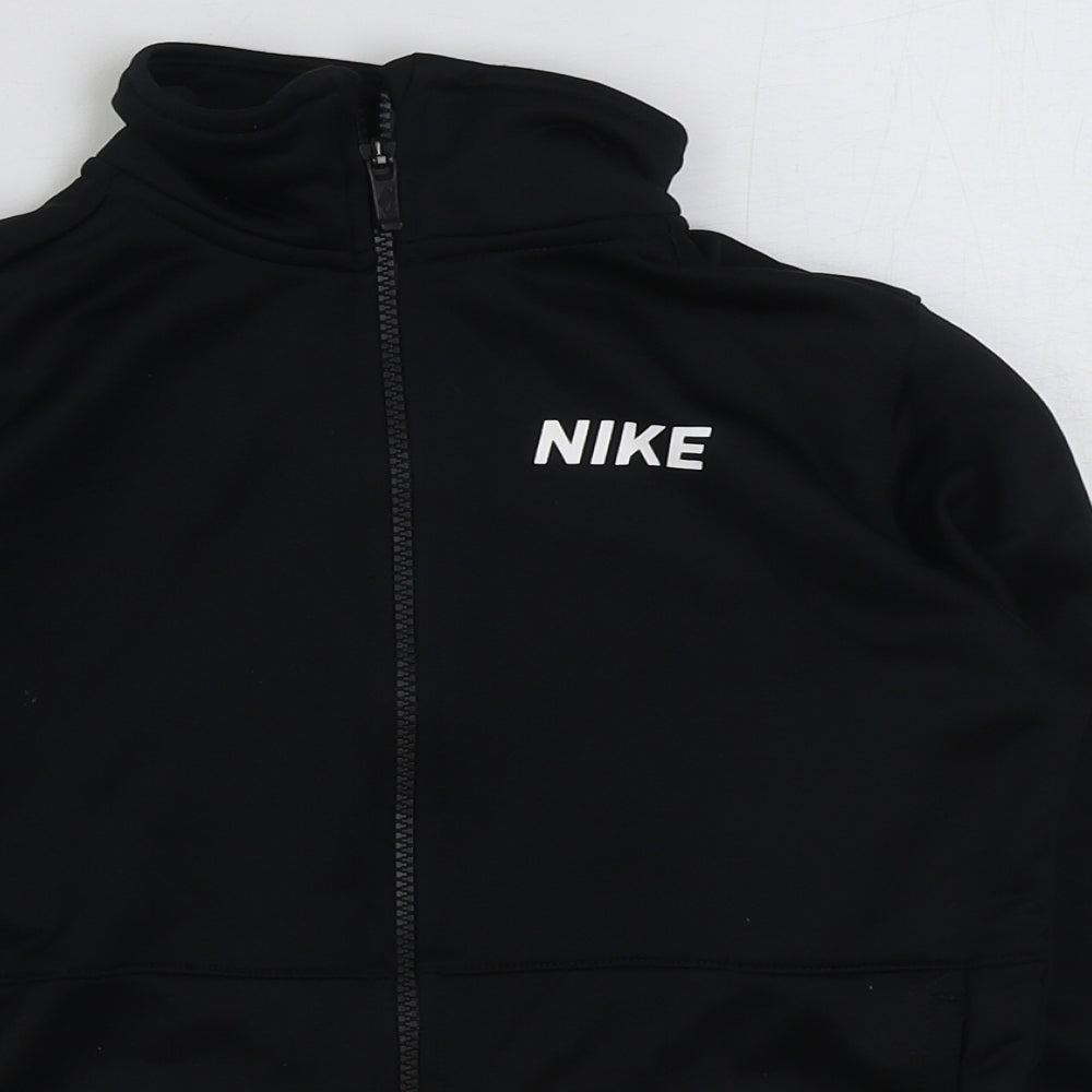 Nike Boys Black Polyester Full Zip Sweatshirt Size 8-9 Years Zip