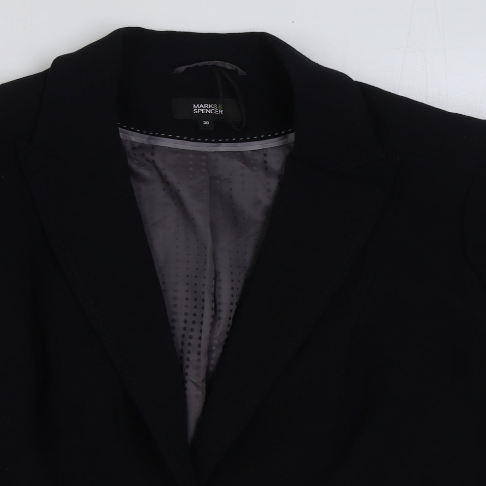 Marks and Spencer Womens Black Polyester Jacket Blazer Size 20