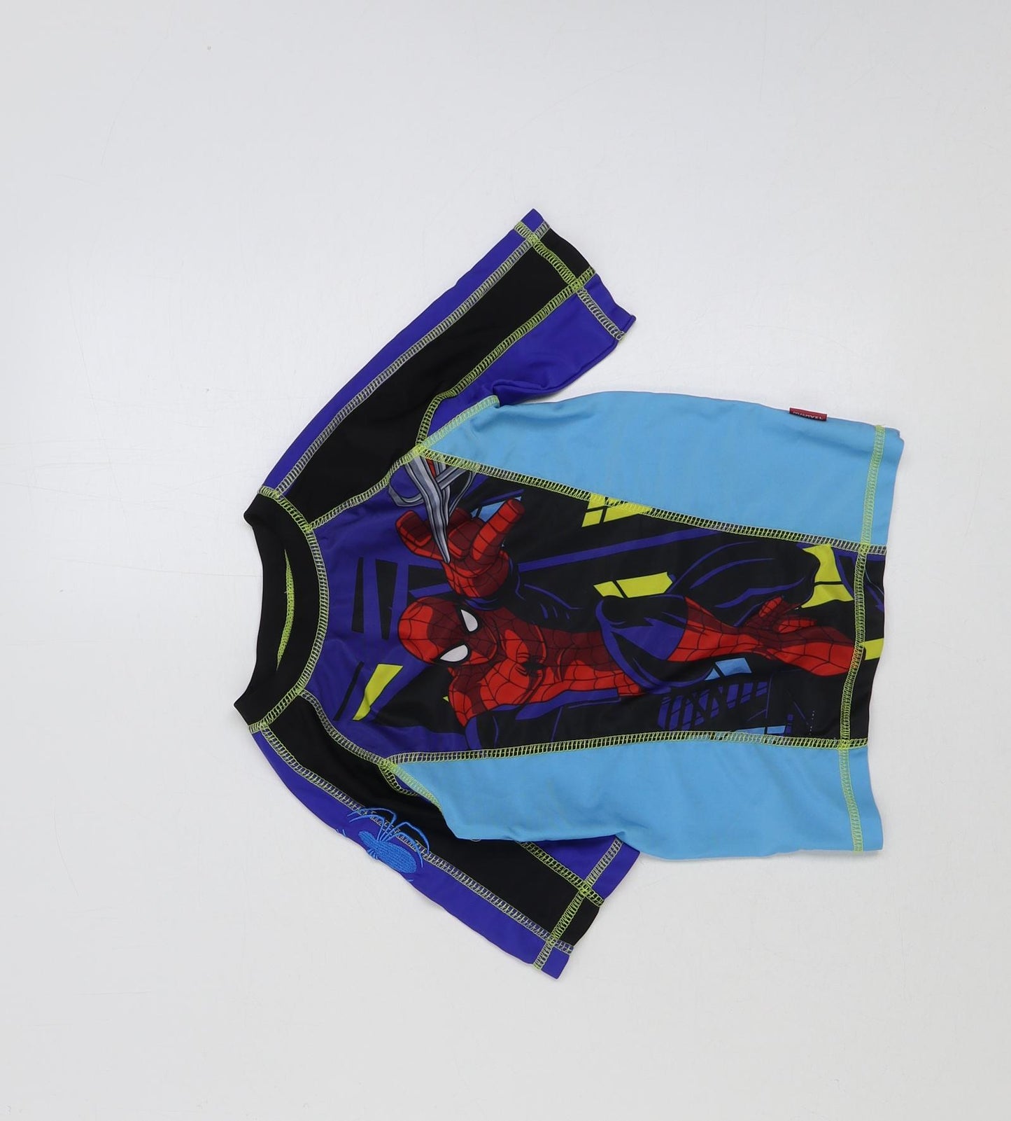 Marvel Boys Multicoloured Polyester Basic T-Shirt Size 5-6 Years Round Neck Pullover - Spider-Man swim tshirt