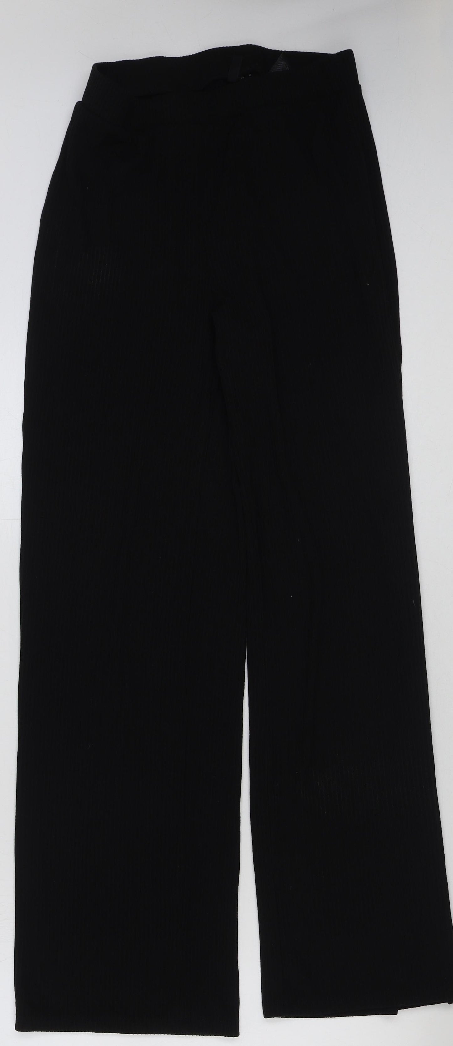 VERO MODA Womens Black Polyester Trousers Size M L33 in Regular