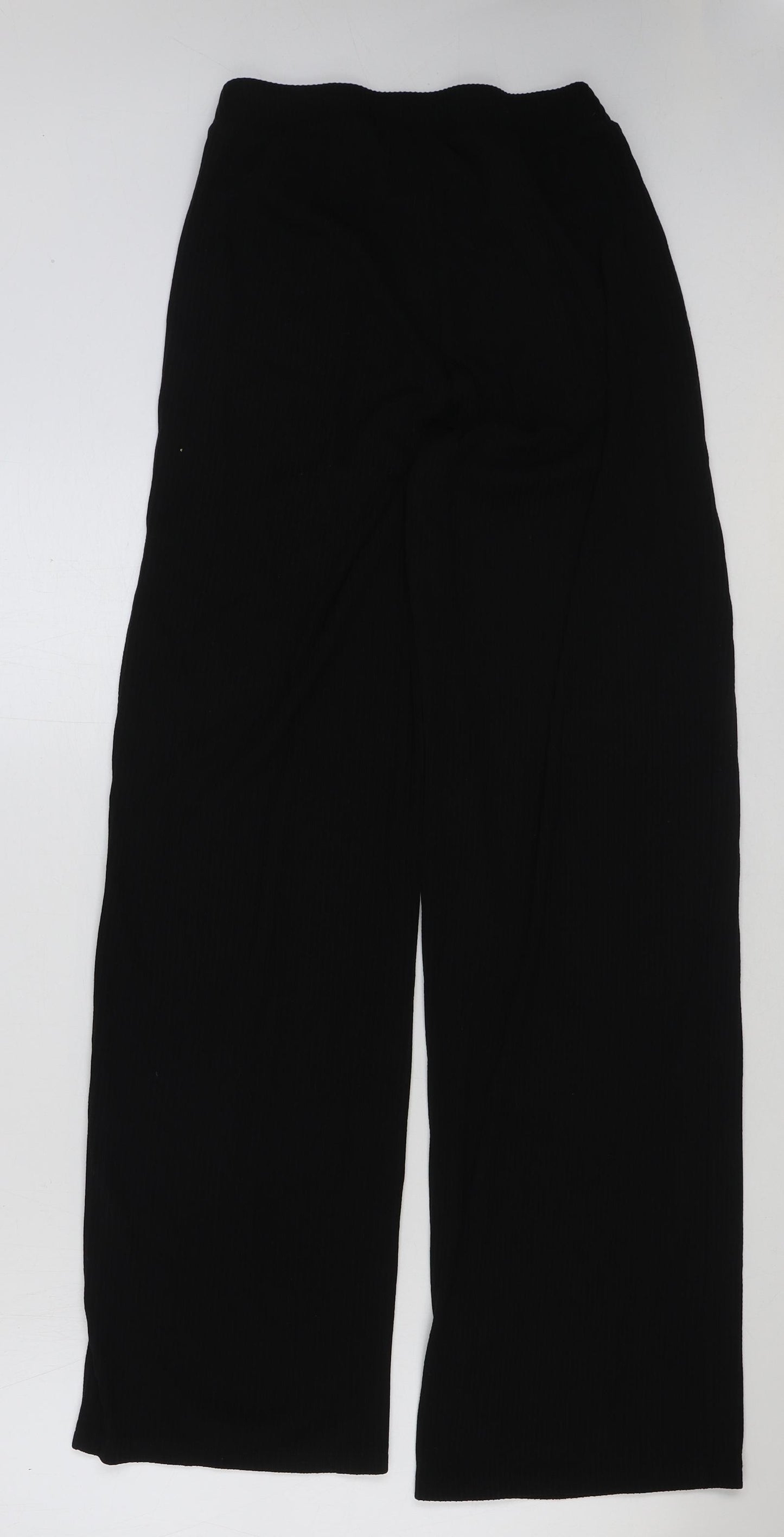 VERO MODA Womens Black Polyester Trousers Size M L33 in Regular