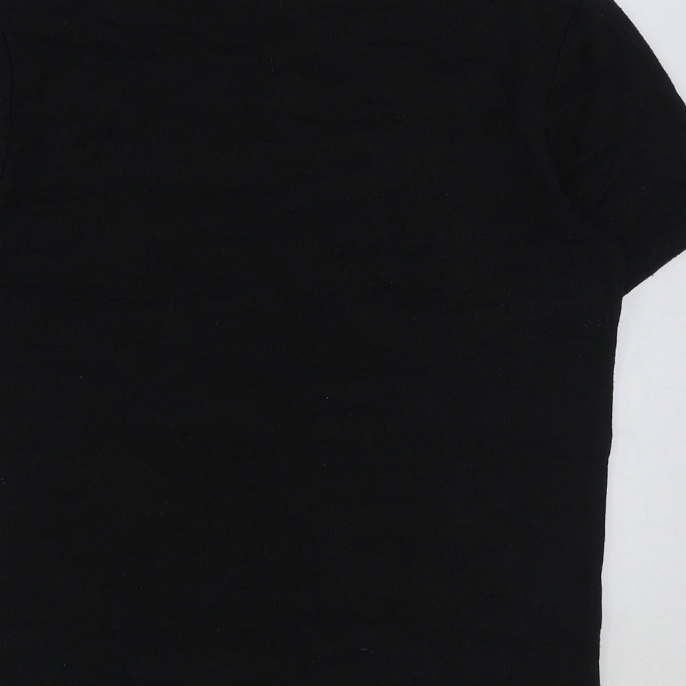River Island Mens Black Polyester T-Shirt Size S Round Neck