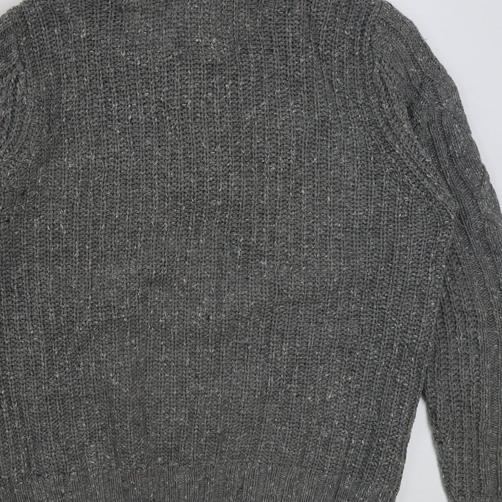 NEXT Mens Grey Collared Acrylic Pullover Jumper Size M