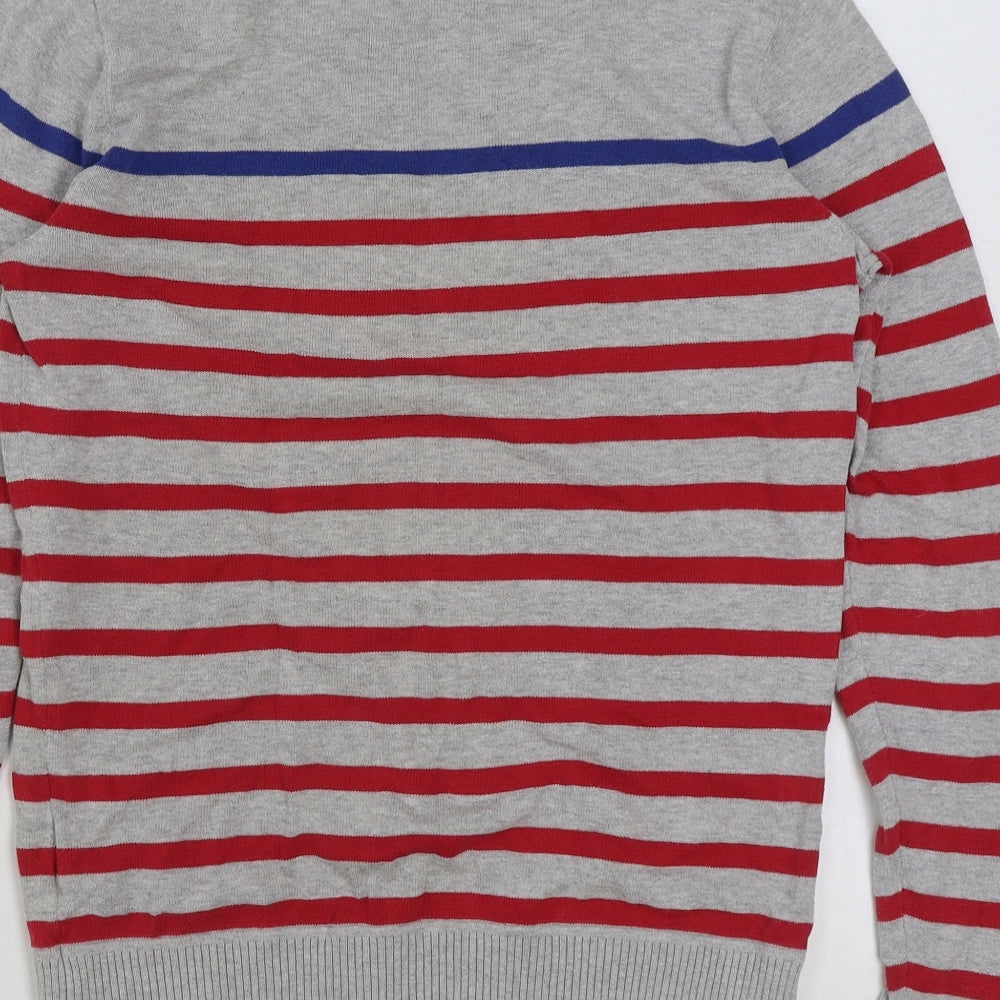 Tommy Hilfiger Mens Multicoloured Round Neck Striped Cotton Pullover Jumper Size S