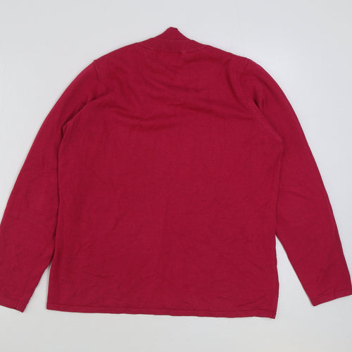 Signature Womens Pink Round Neck Cotton Pullover Jumper Size L
