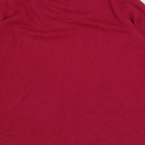 Signature Womens Pink Round Neck Cotton Pullover Jumper Size L