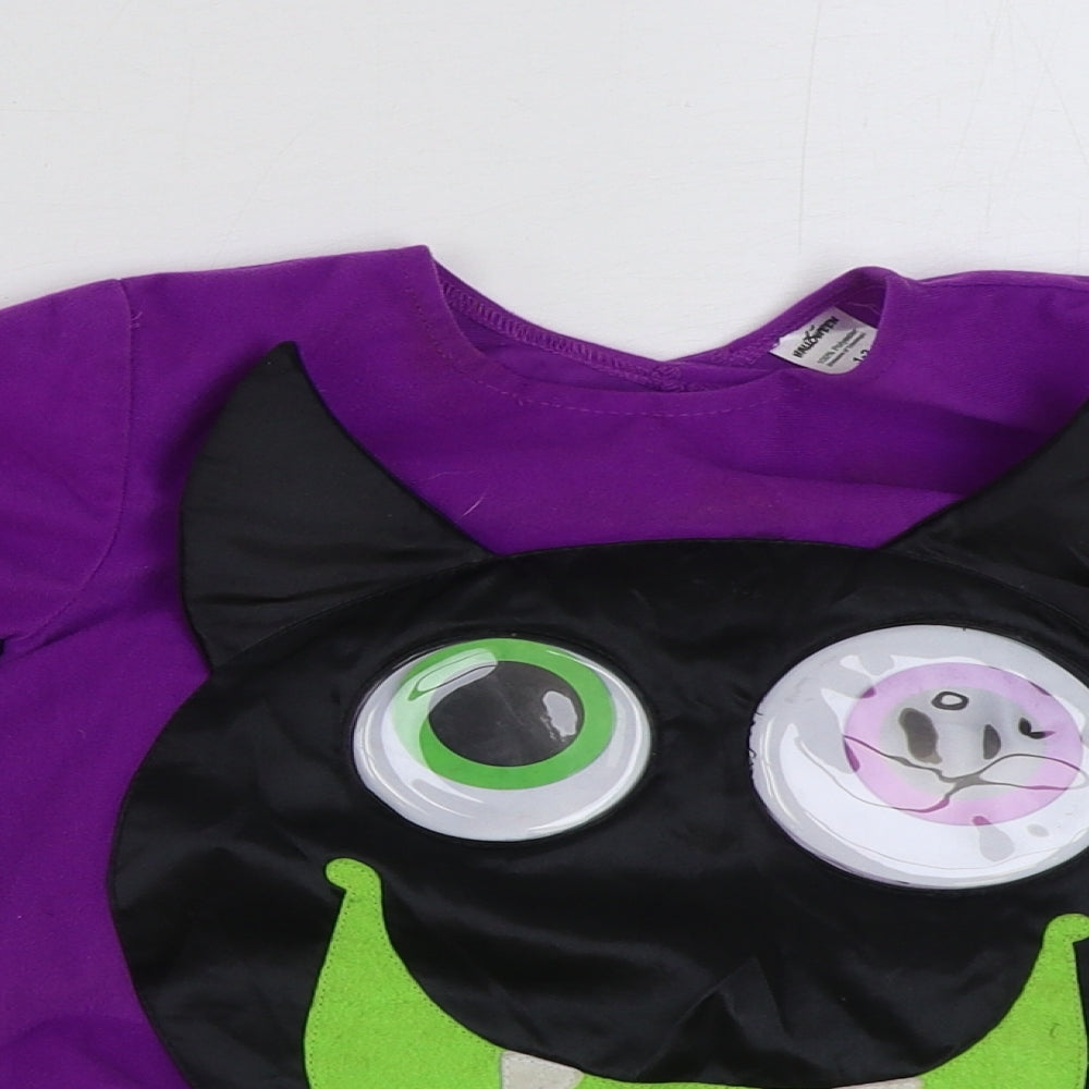Halloween Baby Black Polyester Bodysuit Outfit/Set Size 12-18 Months Snap - Spider Fancy Dress