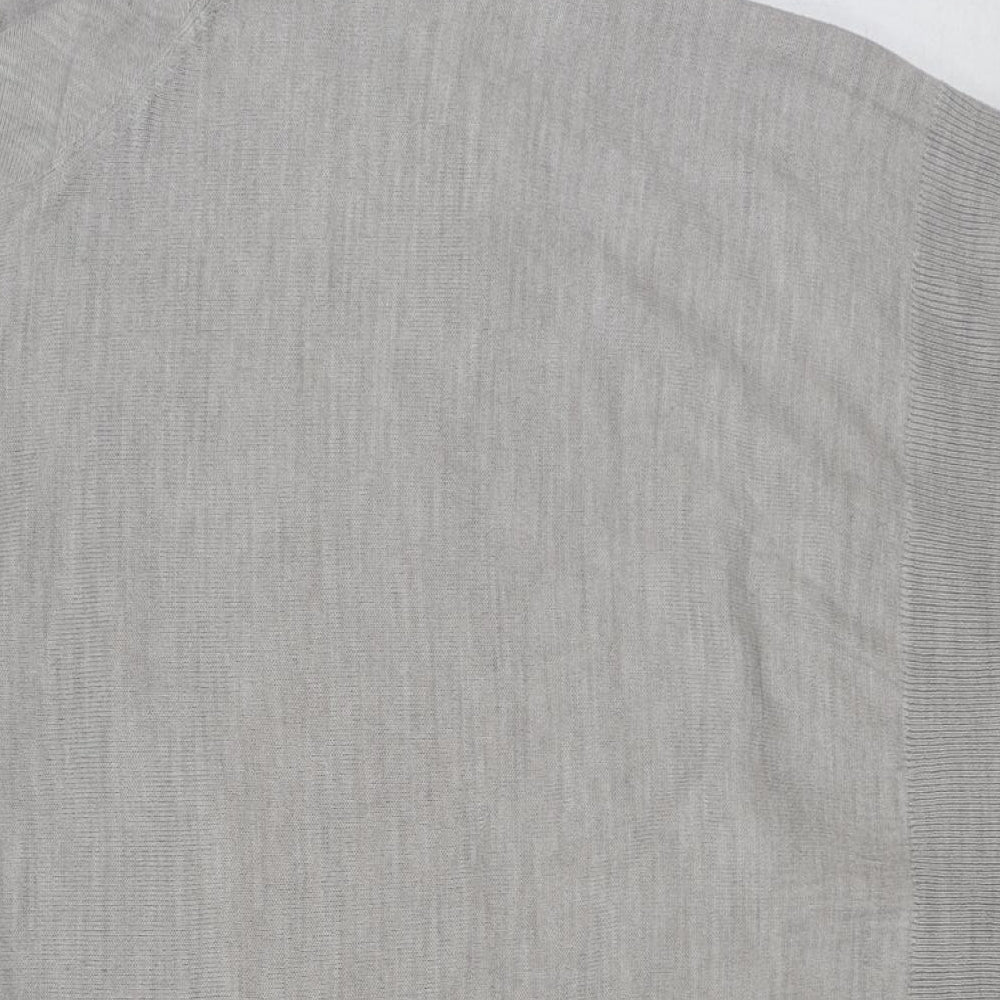 Marks and Spencer Womens Grey Round Neck Geometric Acrylic Pullover Jumper Size L - Christmas Jumper