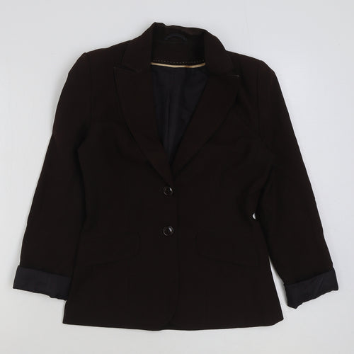Dorothy Perkins Womens Brown Polyester Jacket Blazer Size 8