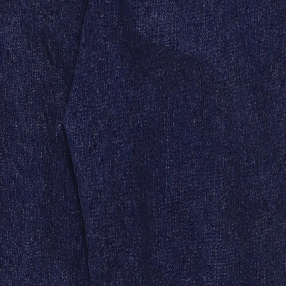 Marks and Spencer Womens Blue Cotton Mom Jeans Size 14 L27 in Regular Button