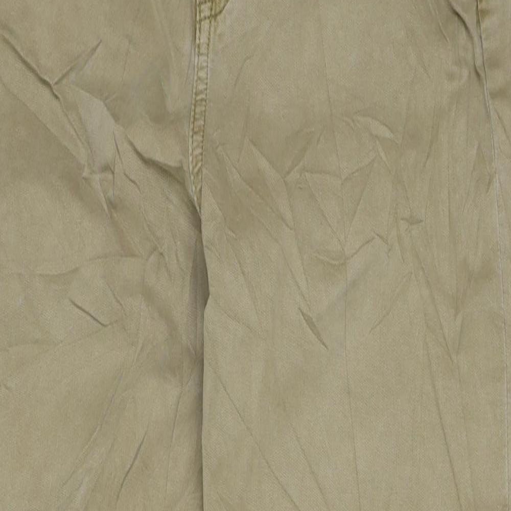 Per Una Womens Beige Cotton Chino Trousers Size 8 L29 in Regular Button