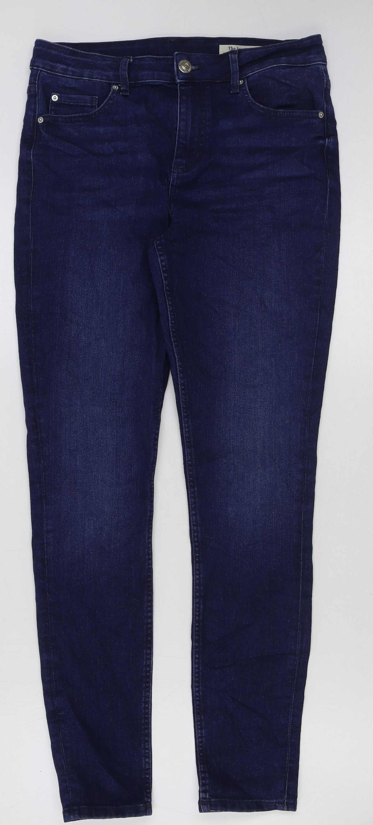 Marks and Spencer Womens Blue Cotton Skinny Jeans Size 12 L30 in Regular Button