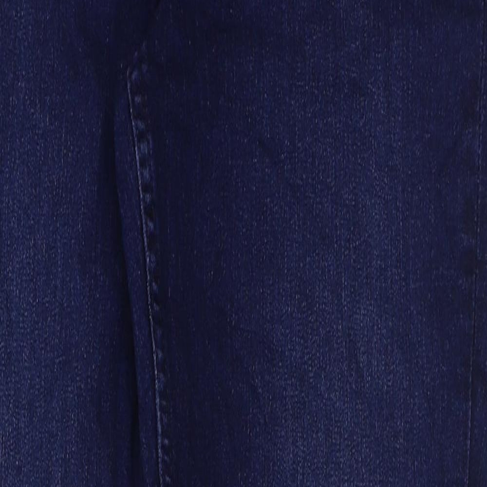 Marks and Spencer Womens Blue Cotton Skinny Jeans Size 12 L30 in Regular Button