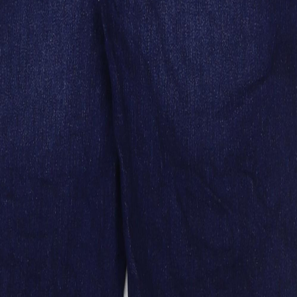 Marks and Spencer Womens Blue Cotton Skinny Jeans Size 12 L30 in Regular Button