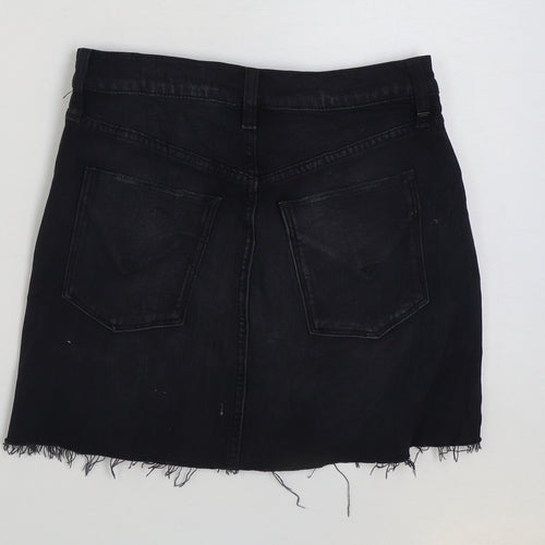 Hudson Womens Black Cotton Mini Skirt Size 27 in Button