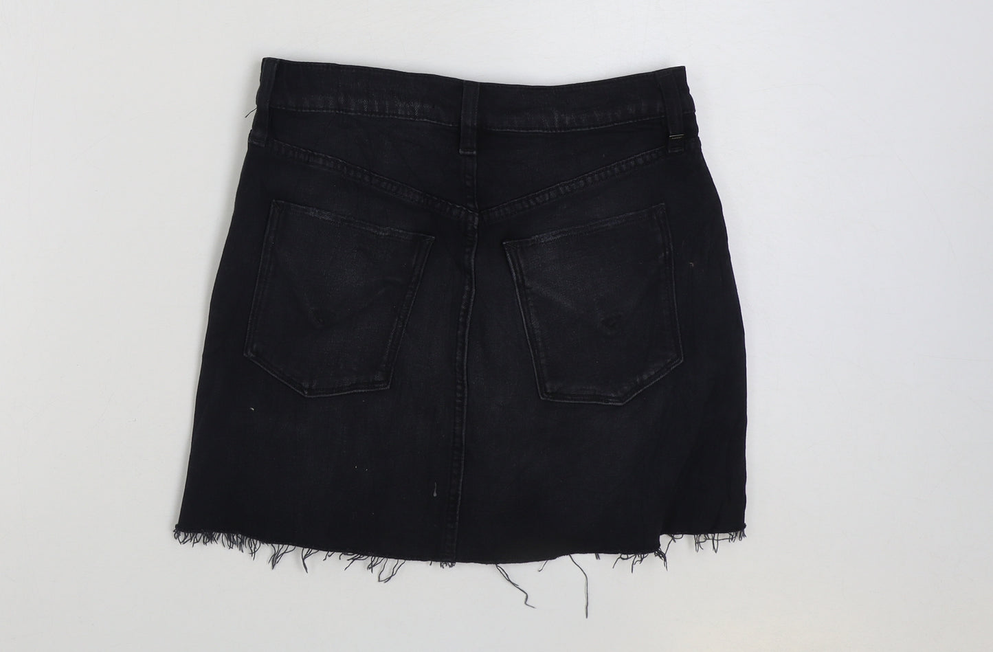 Hudson Womens Black Cotton Mini Skirt Size 27 in Button