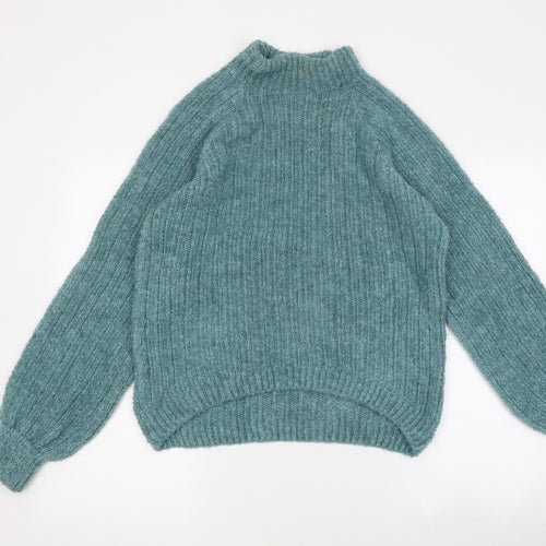 George Womens Green High Neck Polyester Pullover Jumper Size M