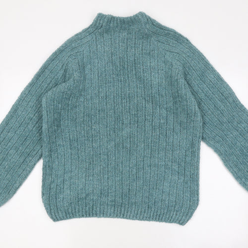 George Womens Green High Neck Polyester Pullover Jumper Size M