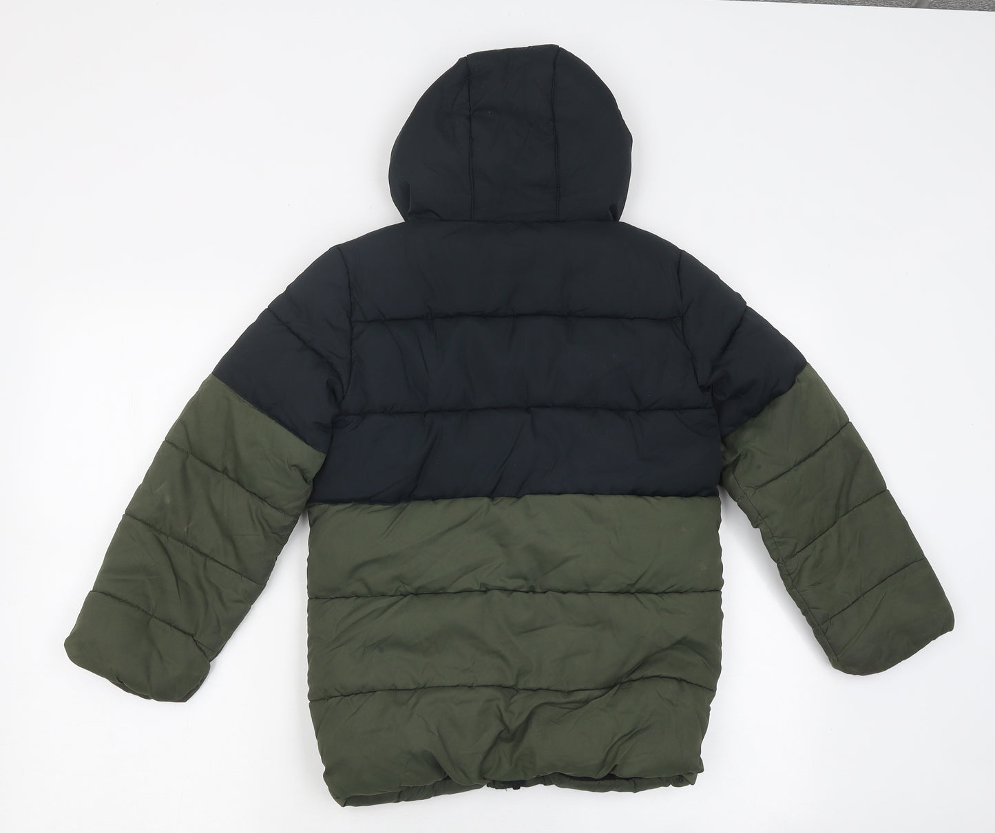 TU Boys Multicoloured Colourblock Puffer Jacket Coat Size 7-8 Years Zip