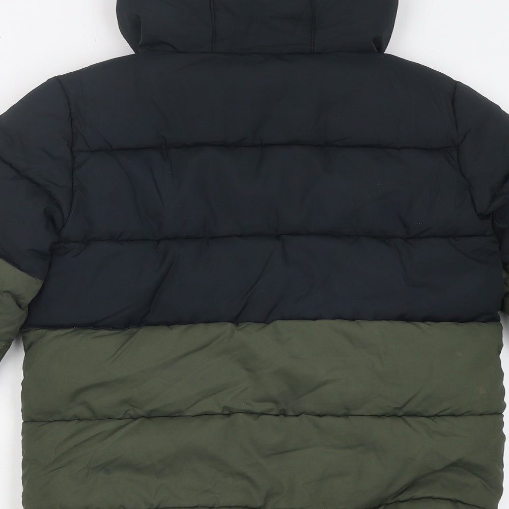 TU Boys Multicoloured Colourblock Puffer Jacket Coat Size 7-8 Years Zip