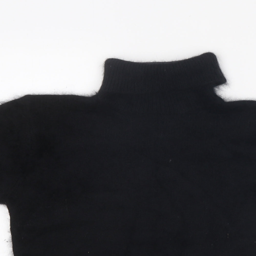 Marks and Spencer Womens Black Roll Neck Polyester Pullover Jumper