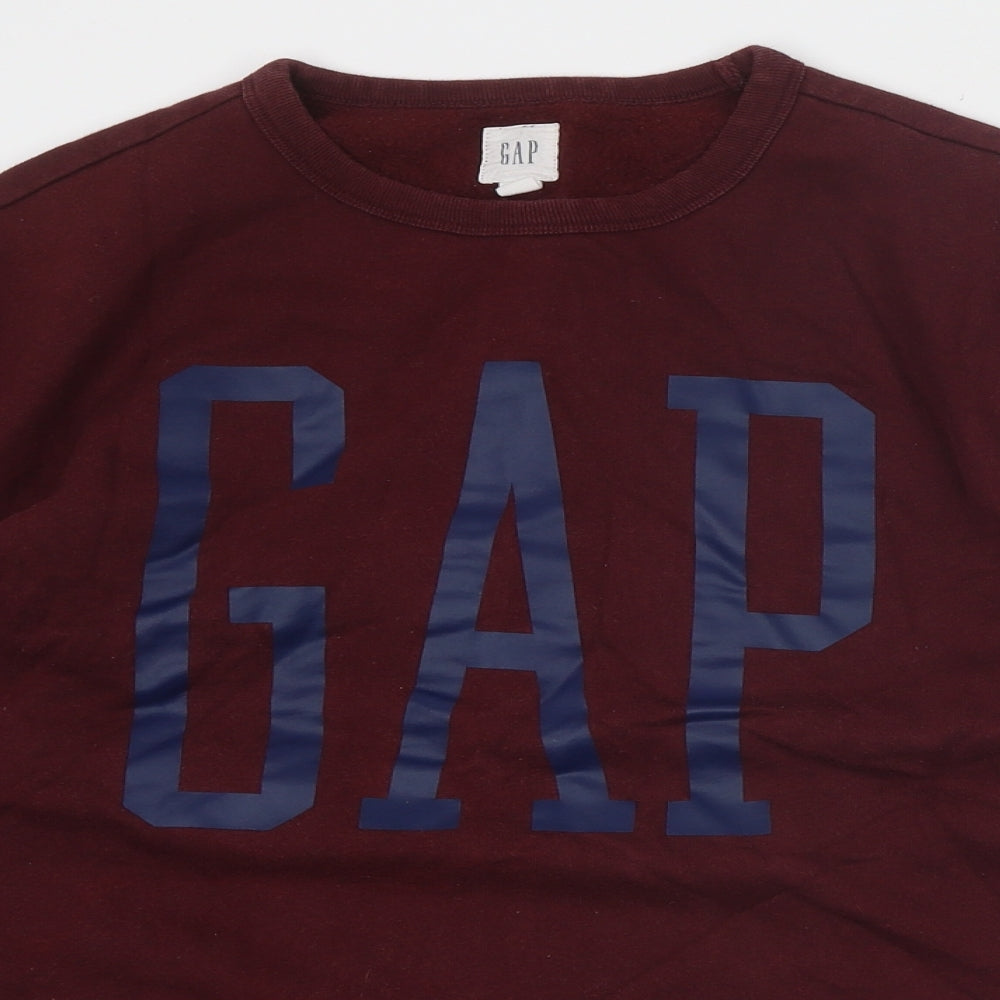 Gap Mens Red Round Neck Polyester Pullover Jumper Size L