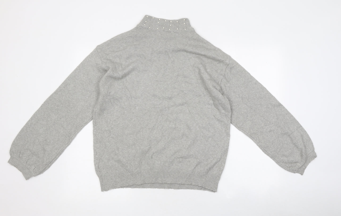 Body Flirt Womens Grey High Neck Polyester Pullover Jumper Size 8