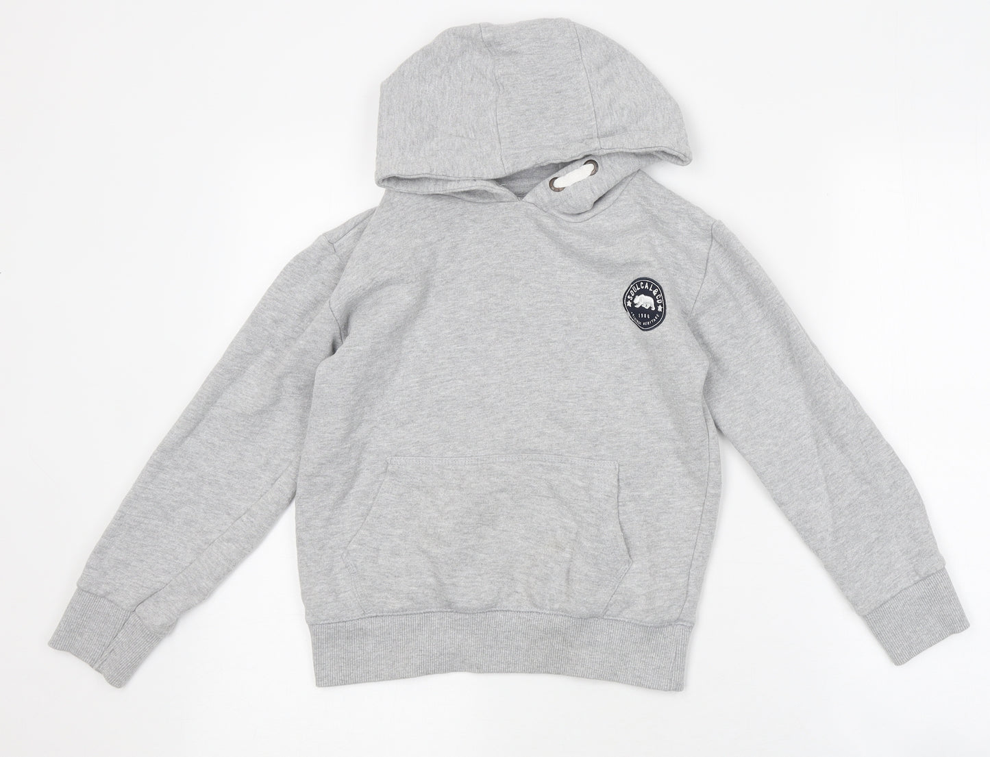 SoulCal&Co Boys Ivory Polyester Pullover Hoodie Size 9-10 Years Drawstring