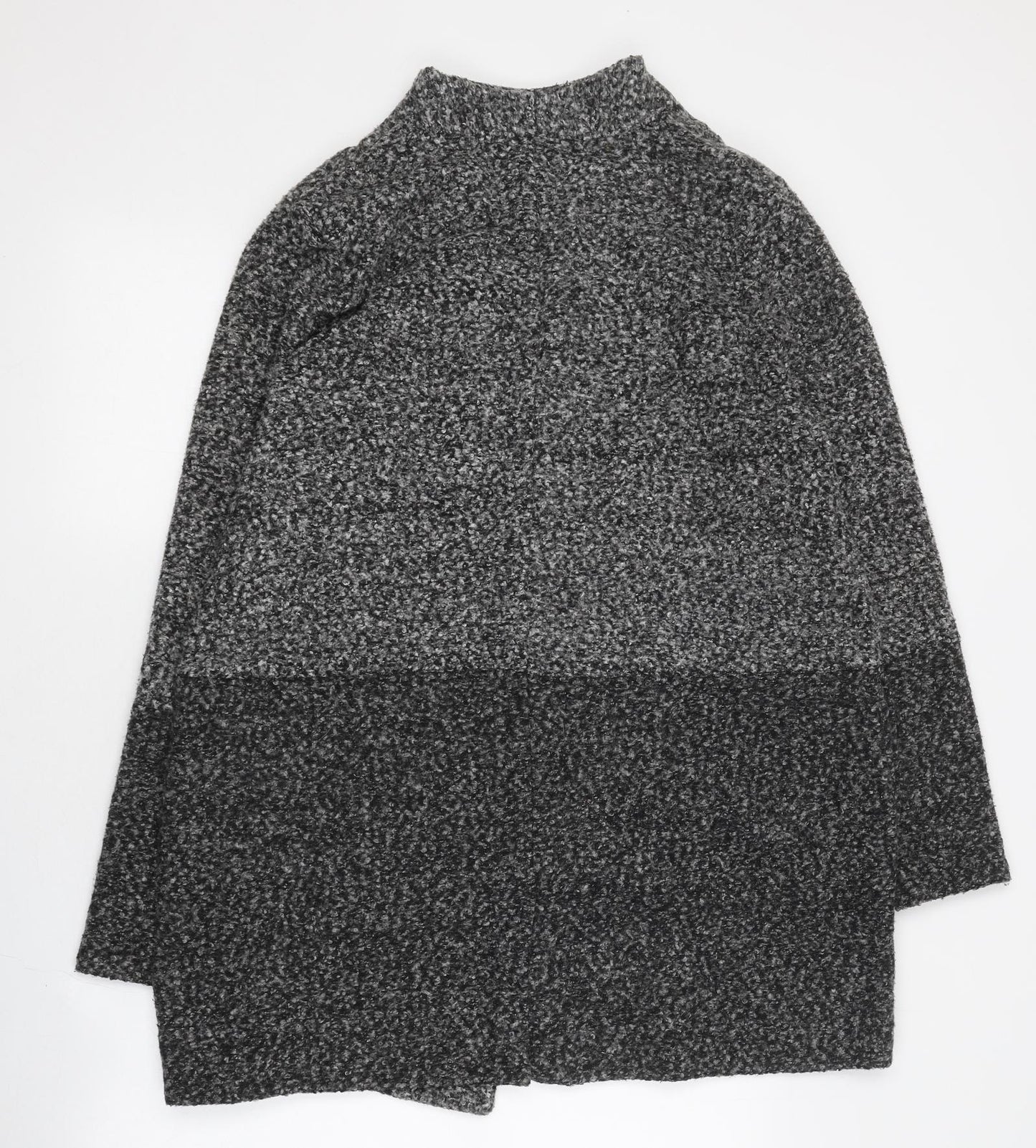 NEXT Womens Grey Round Neck Polyester Cardigan Jumper Size 16