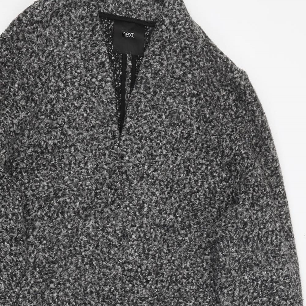 NEXT Womens Grey Round Neck Polyester Cardigan Jumper Size 16