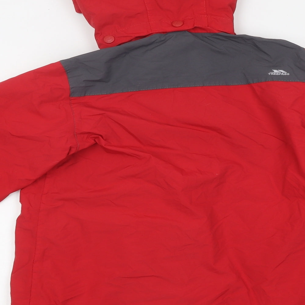 Trespass Boys Red Rain Coat Coat Size 9-10 Years Zip