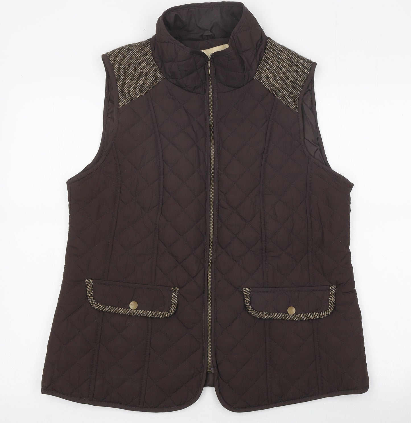 Atmosphere Womens Brown Gilet Coat Size 18 Zip